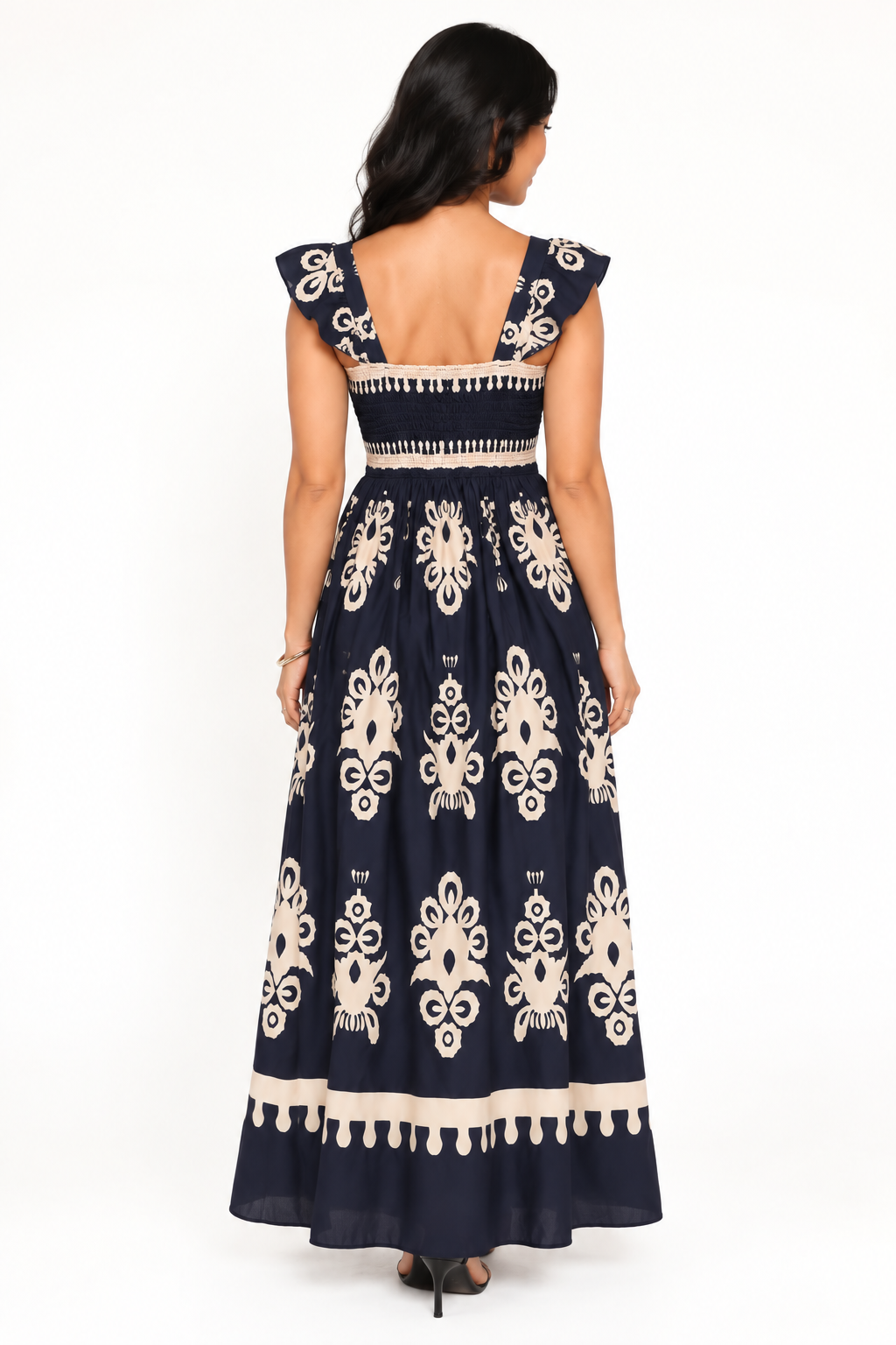 Ornamental Smocked Maxi Dress