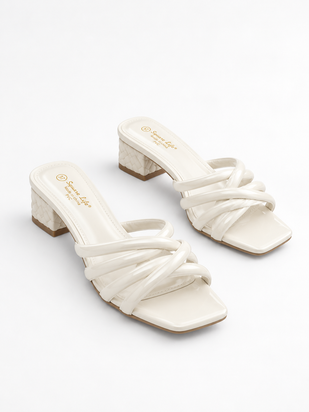 Riviera Strappy Square-Toe Heel Sandals