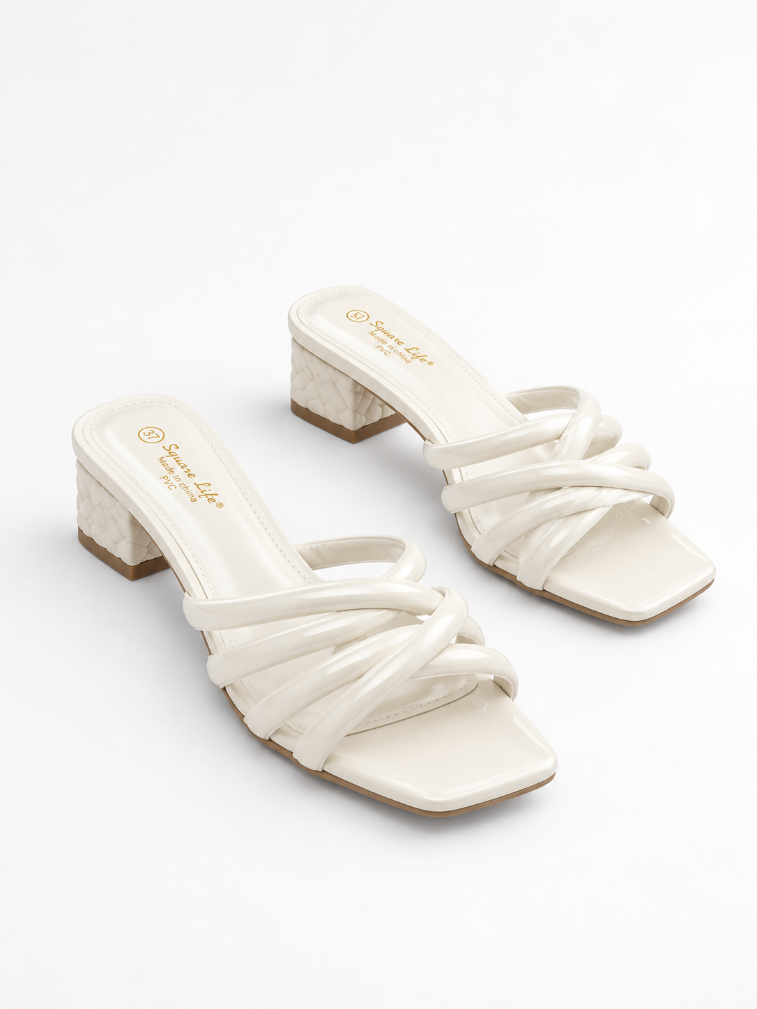 Riviera Strappy Square-Toe Heel Sandals