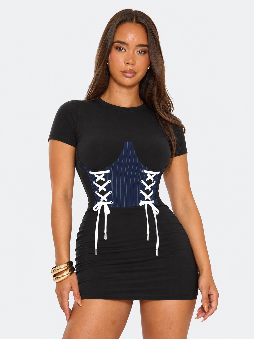 Corset Mini T-Shirt Dress