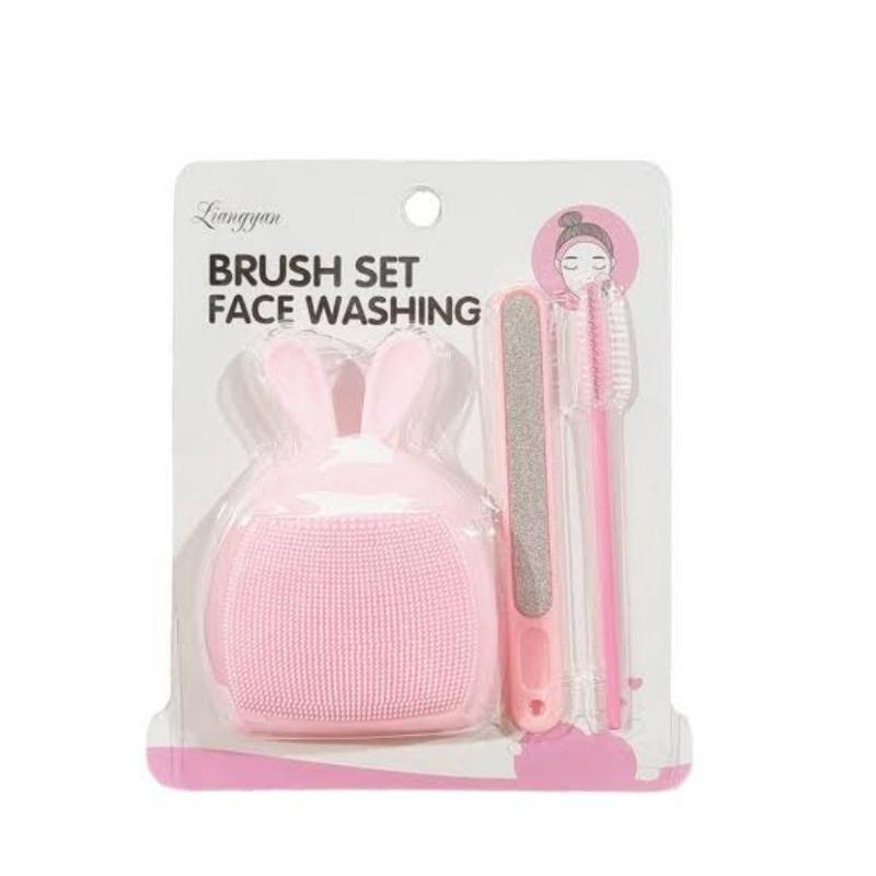 Silicone Skin Cleanser Set – Gentle Facial Cleansing with Nail File & Eyebrow Brush