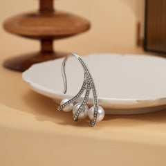 Rhinestone hanging elf ear clip earring - XD21