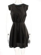 Mini elastic waist linen dress XD21