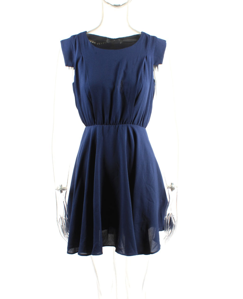 Mini elastic waist linen dress XD21