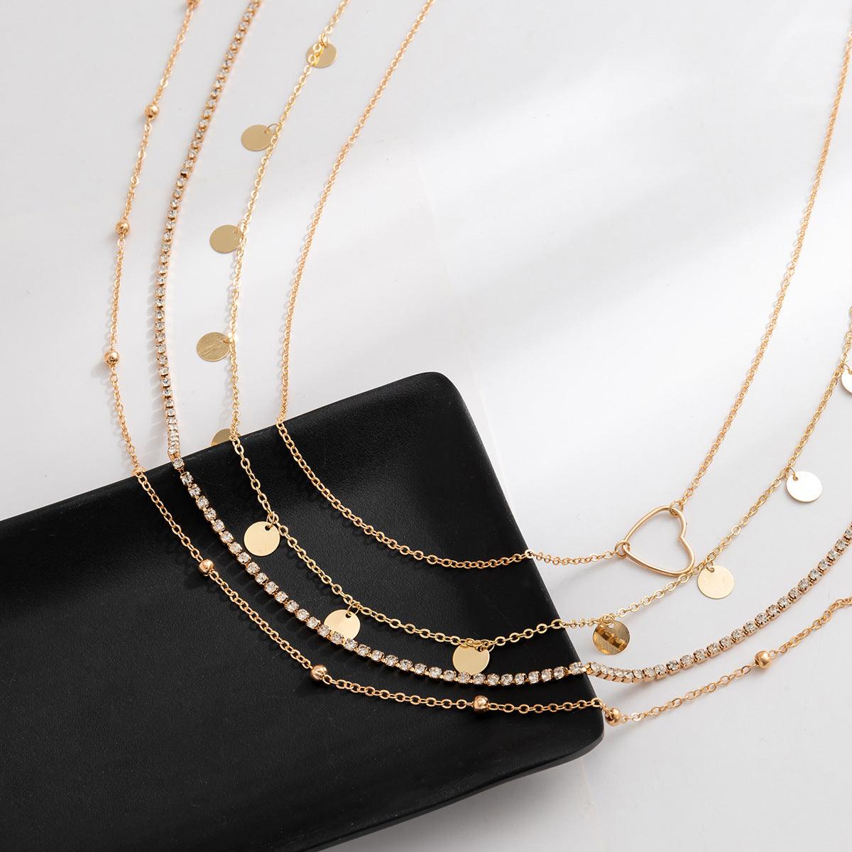 multi-layer tassel sequins metal chain waist - XD21