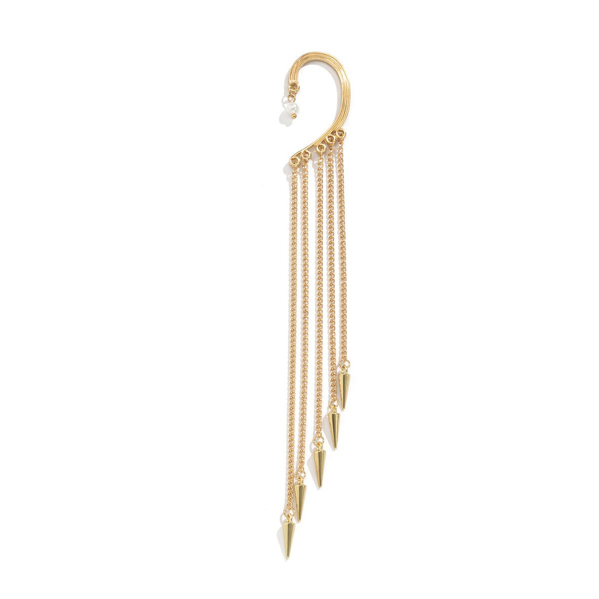 Diamond tassel chain earring - XD21
