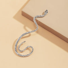 Rhinestones snake-shaped ear clip earring - XD21