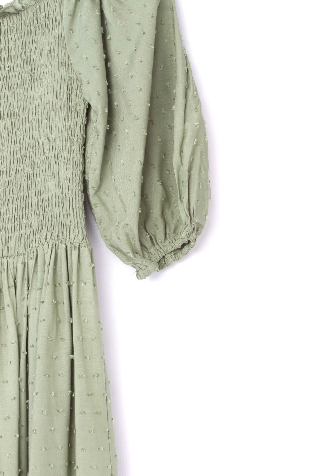 Ruffled Puff Sleeve Midi dress XD21