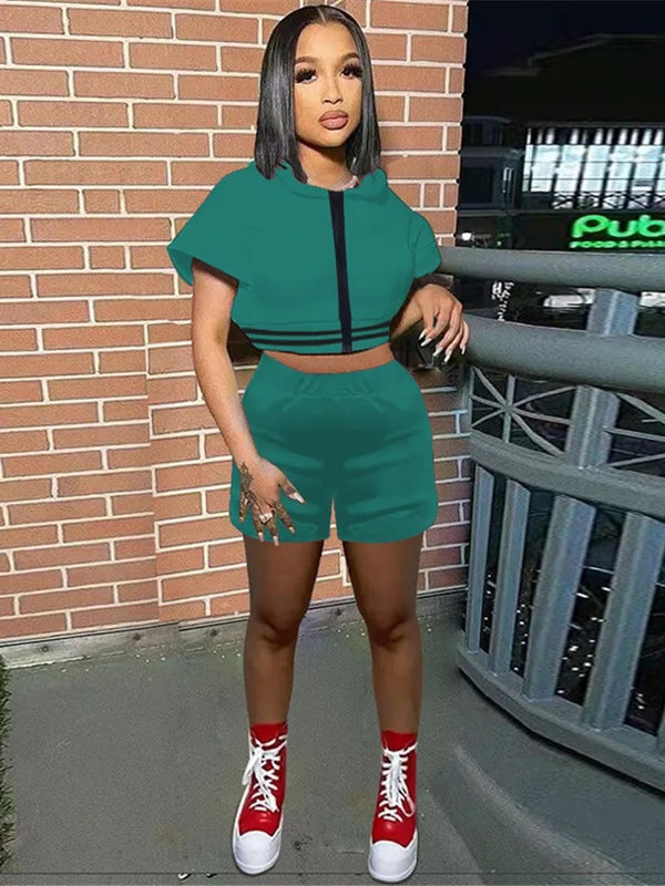 Shorts and crop two piece set