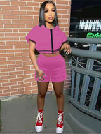 Shorts and crop two piece set XD21