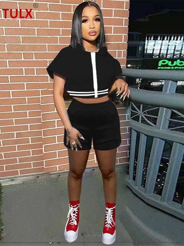 Shorts and crop two piece set