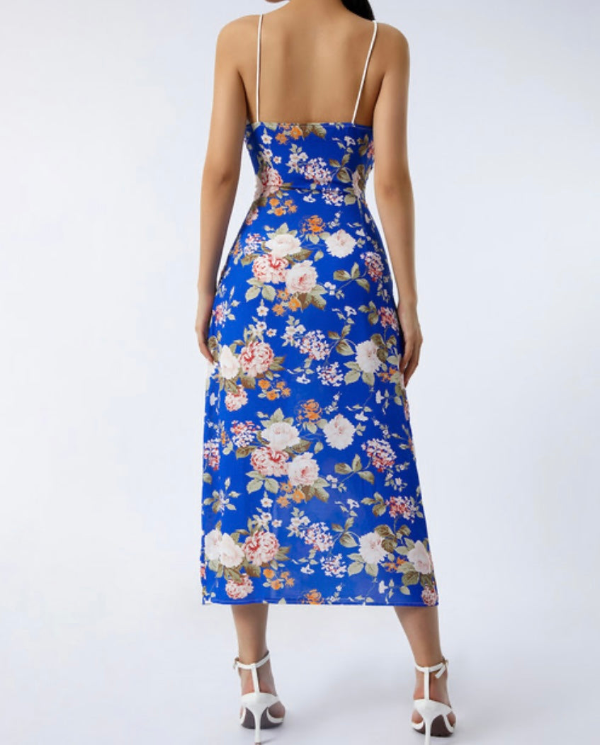 Spaghetti Strap Midi Summer Printed Dress XD21