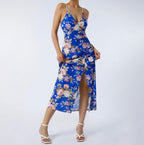 Spaghetti Strap Midi Summer Printed Dress XD21