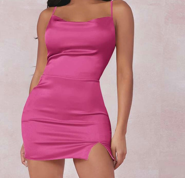 Women's Satin Mini Bodycon Dress